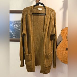 Treasure & Bond Women's olive green Open-Front Cardigan